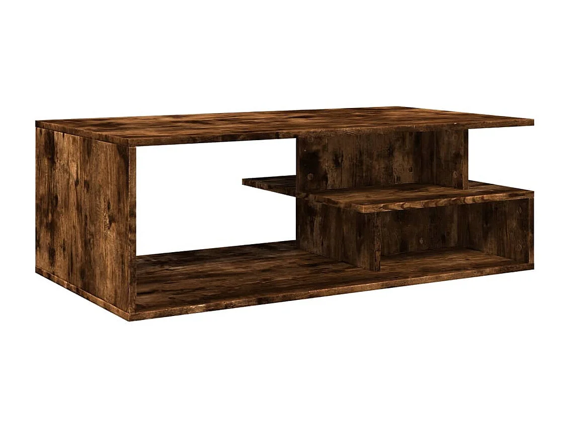 Table basse chêne fumé 102x55x35 cm bois d'ingénierie