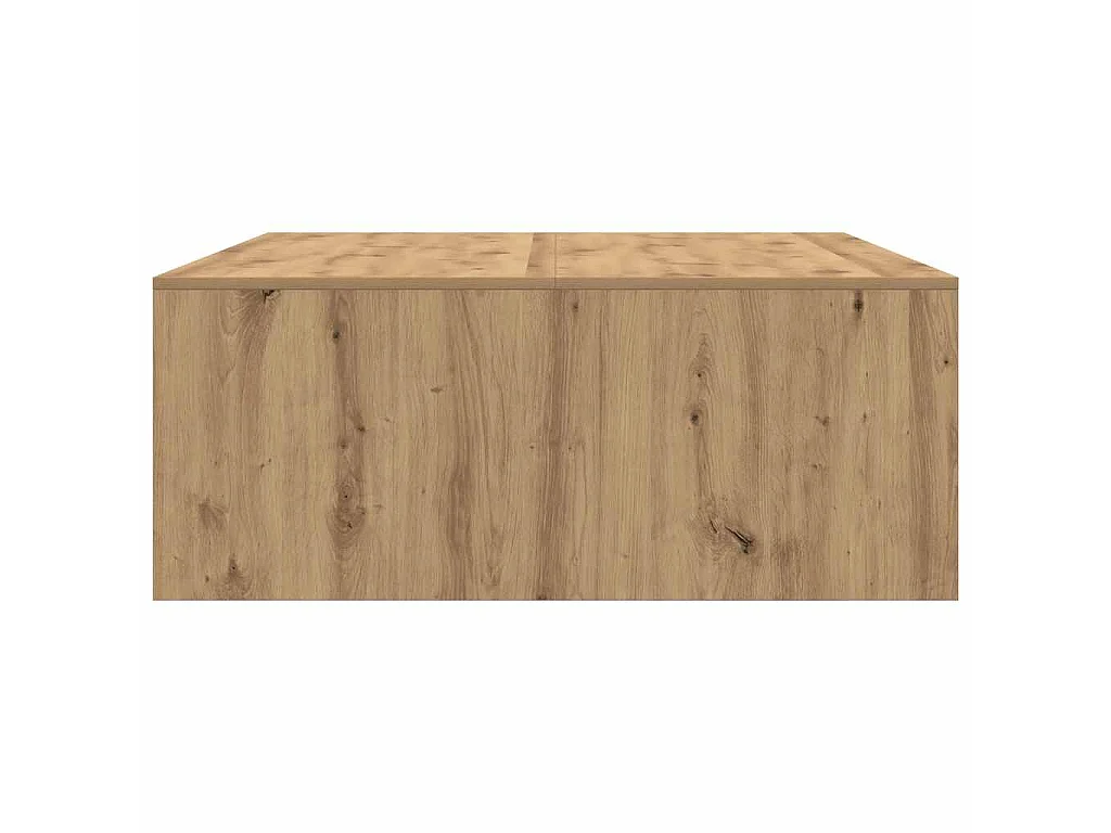 Mesa de centro con cajones roble artesanal 100x100x40 cm
