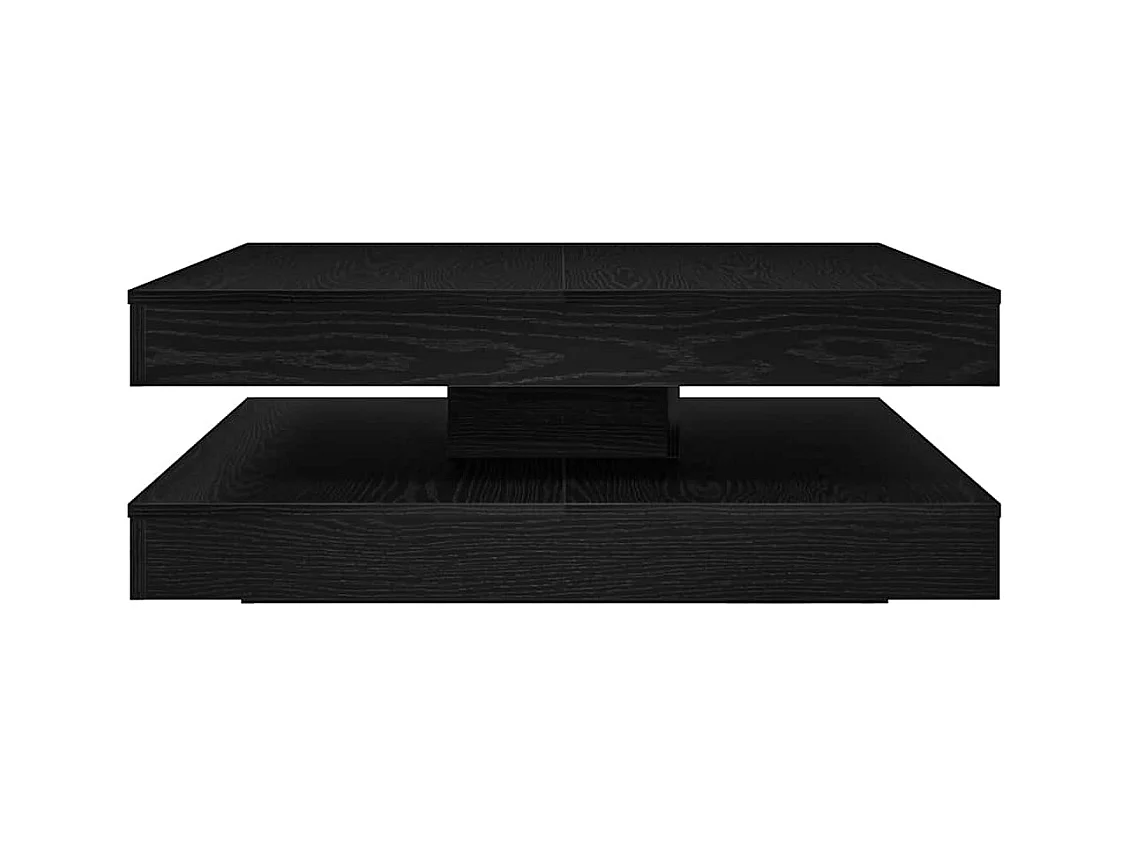 Table basse rotative à 360 degrés chêne noir 90x90x34,5 cm