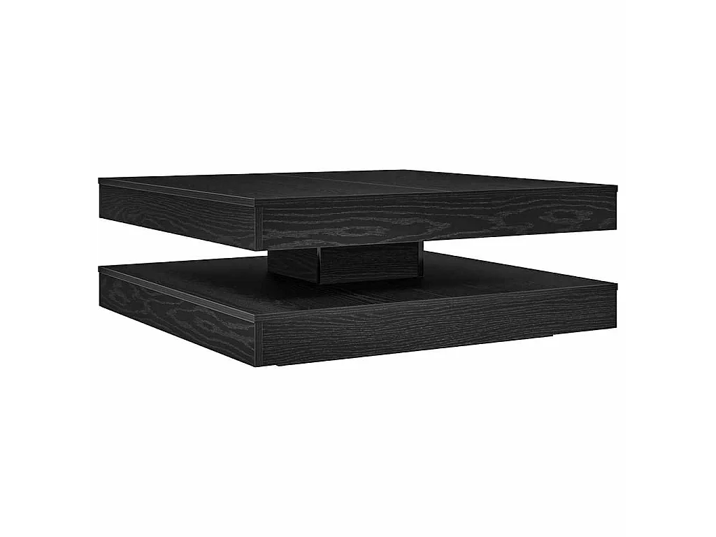 Tavolino da Caffè Girevole a 360 Gradi Nero 90x90x34,5 cm