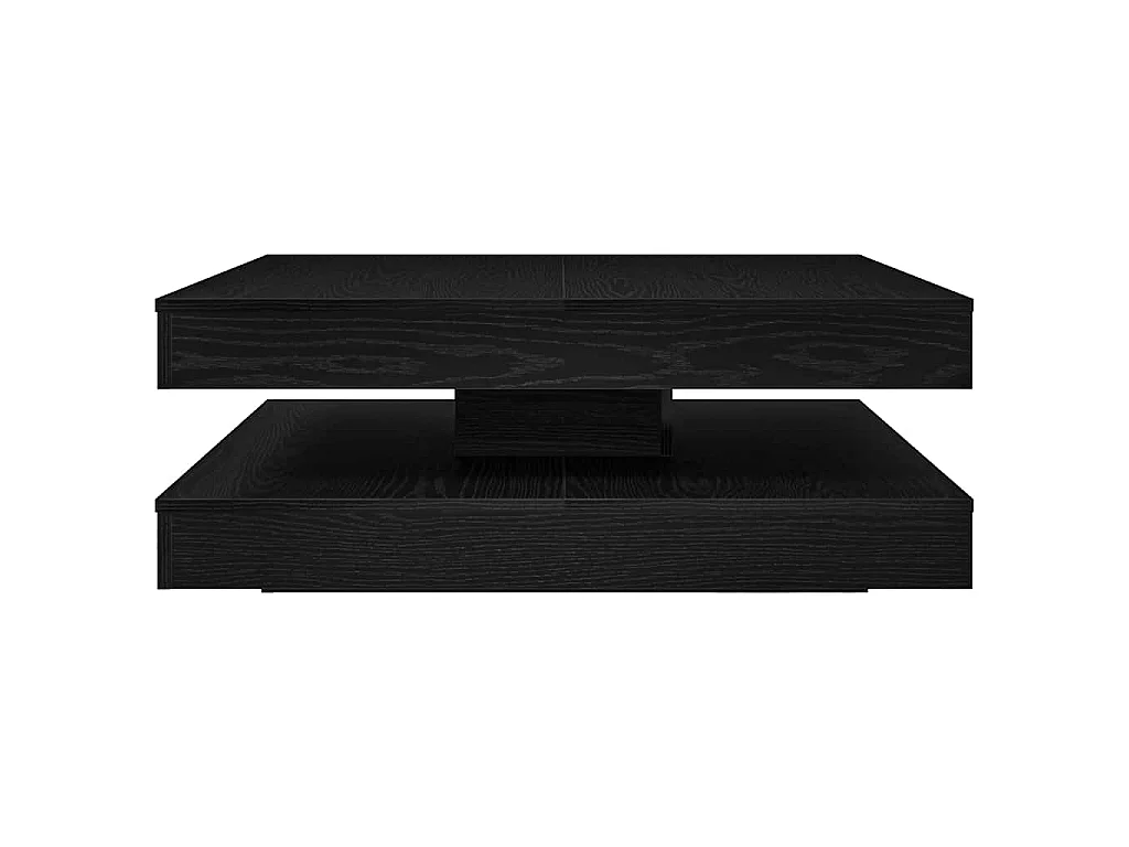 Tavolino da Caffè Girevole a 360 Gradi Nero 90x90x34,5 cm