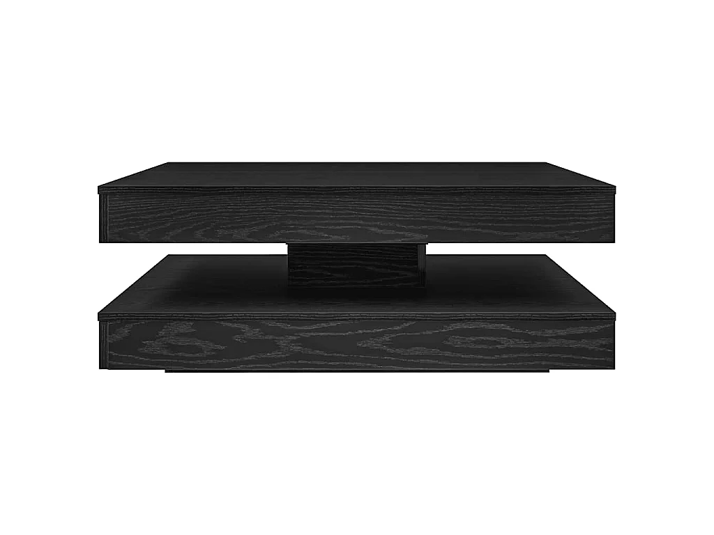 Tavolino da Caffè Girevole a 360 Gradi Nero 90x90x34,5 cm