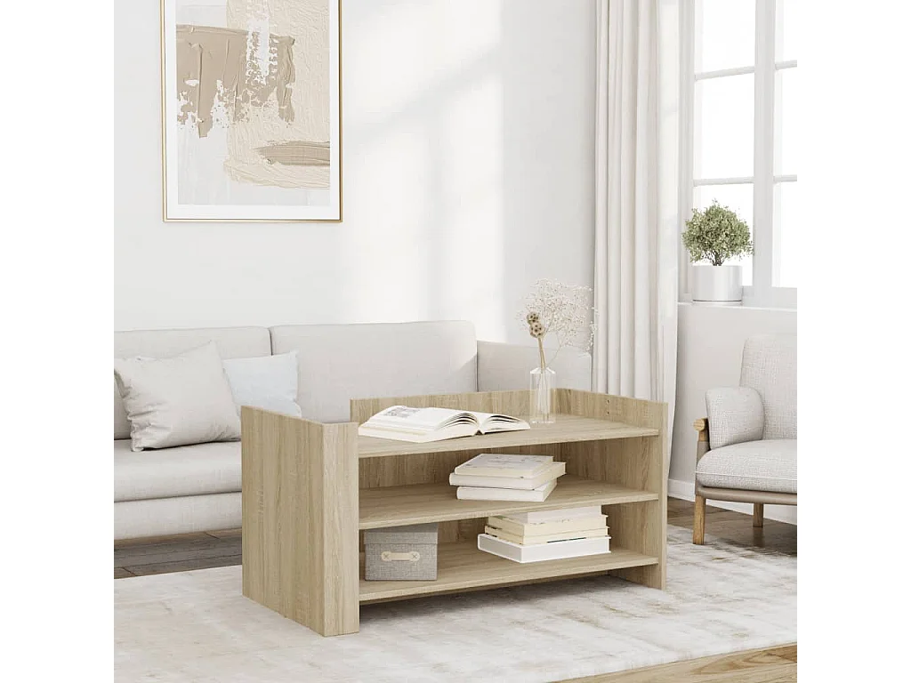 Table basse chêne sonoma 100x50x50 cm bois d'ingénierie