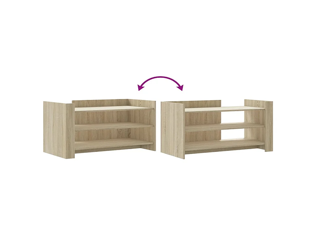 Table basse chêne sonoma 100x50x50 cm bois d'ingénierie