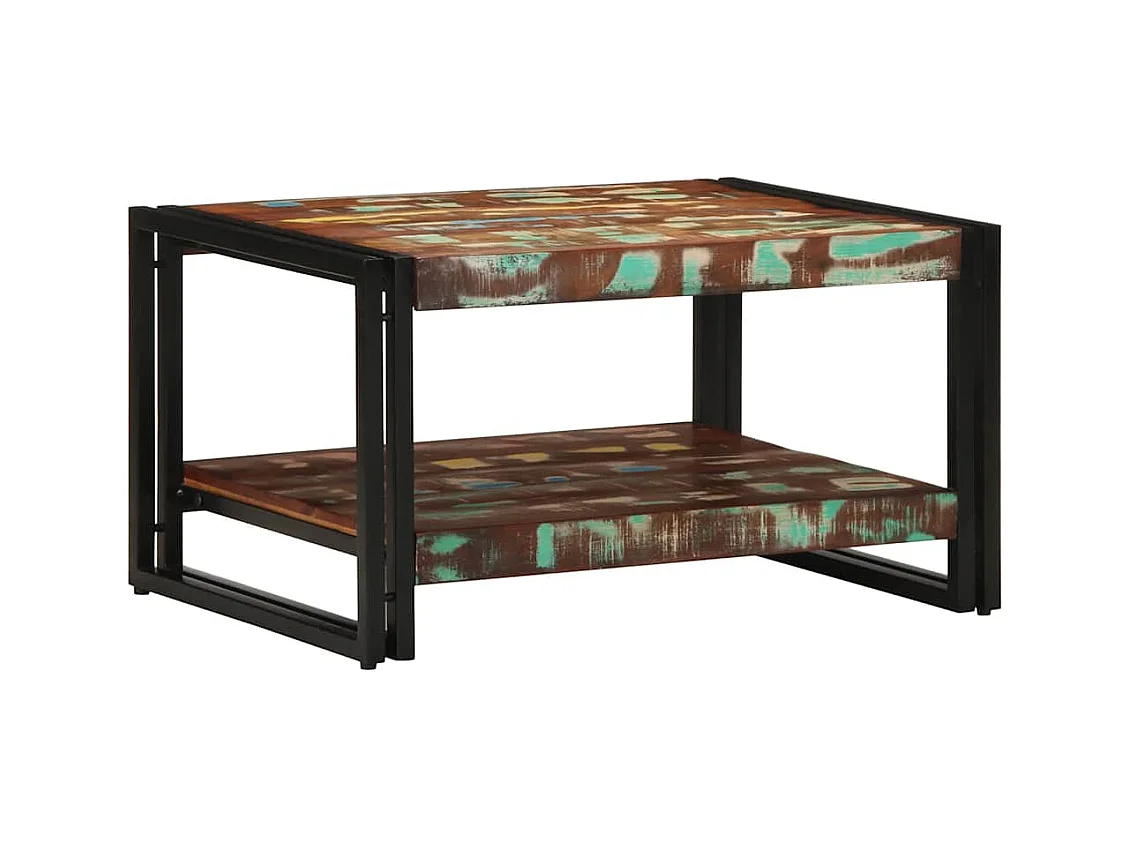 Salontafel 70x50x38 cm massief gerecycled hout meerkleurig