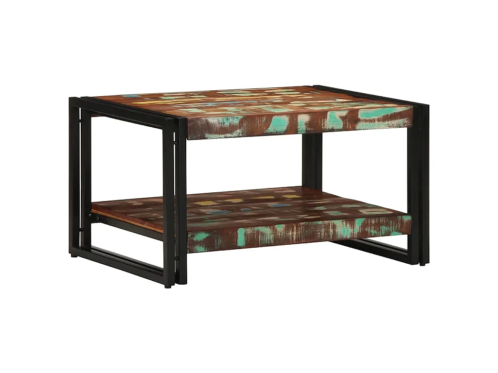Couchtisch Mehrfarbig 70x50x38 cm Altholz Massivholz