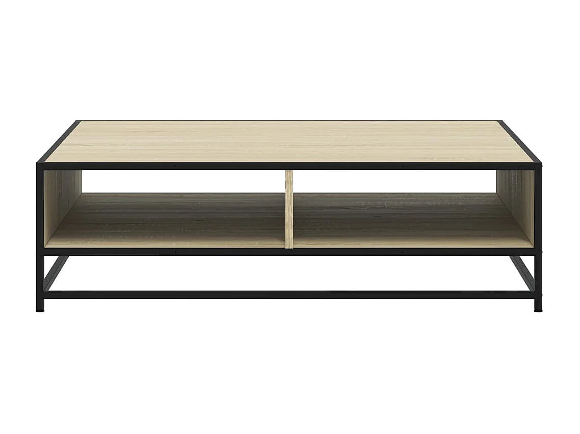 Salontafel 100x100x30 cm bewerkt hout en metaal sonoma eiken