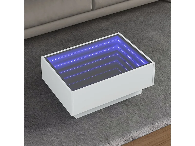 LED-Couchtisch Weiß 70x50x30 cm Holzwerkstoff