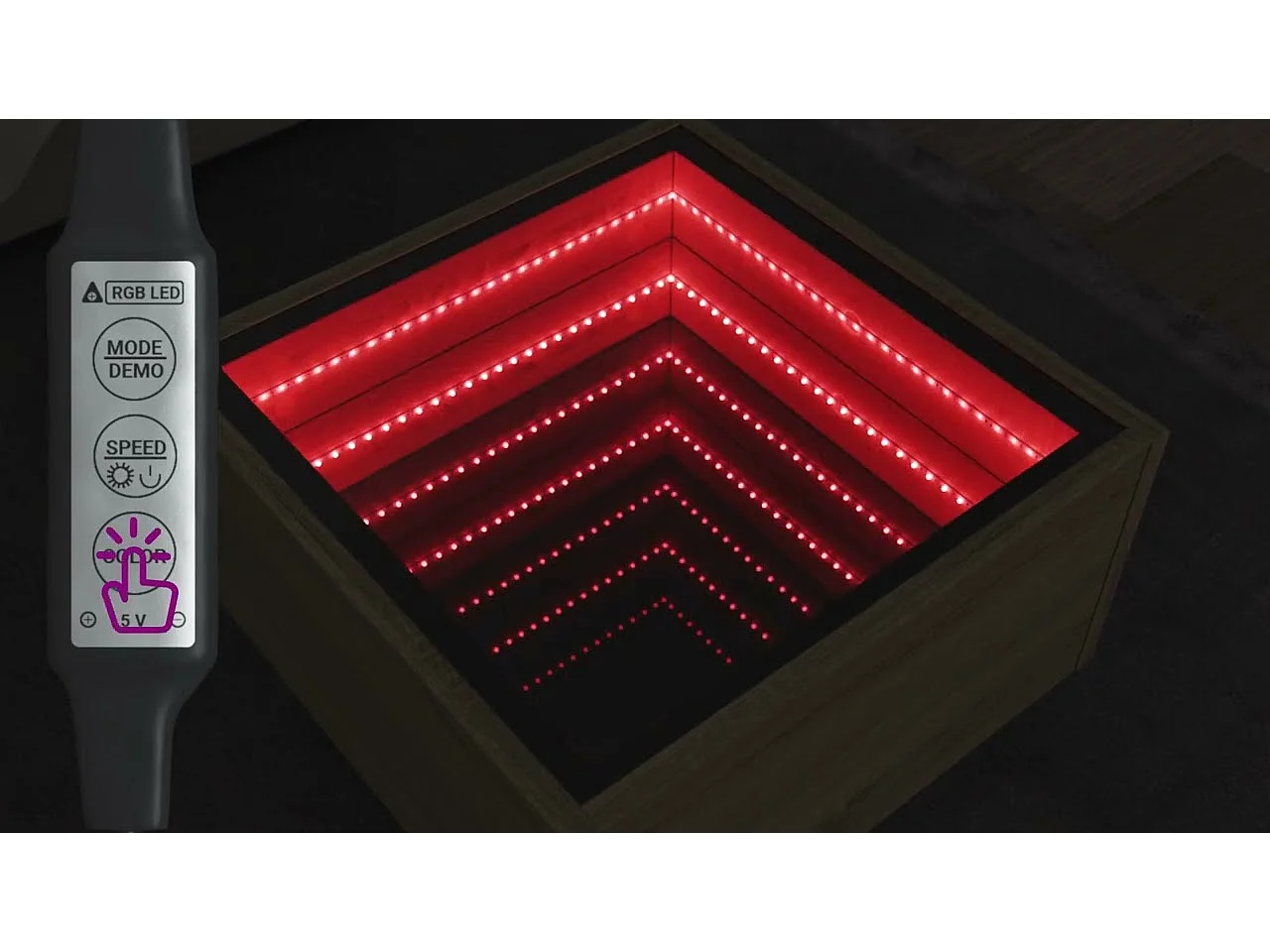 LED-Couchtisch Weiß 70x50x30 cm Holzwerkstoff