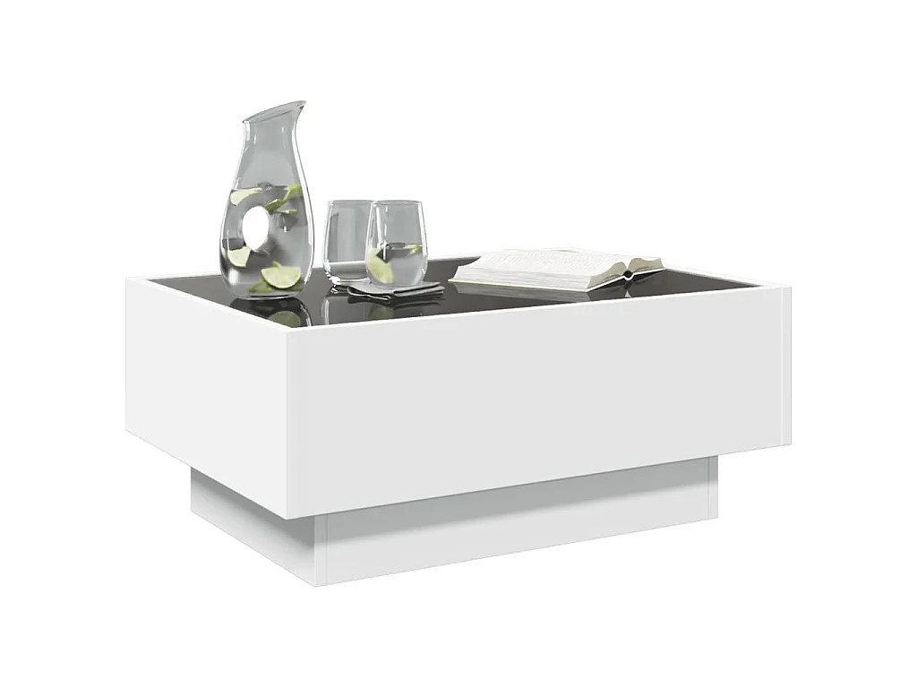 LED-Couchtisch Weiß 70x50x30 cm Holzwerkstoff