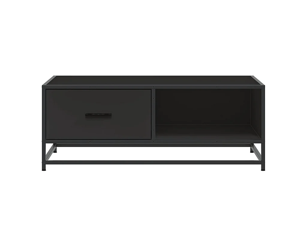 Table basse noir 90x57x35 cm bois d'ingénierie et métal