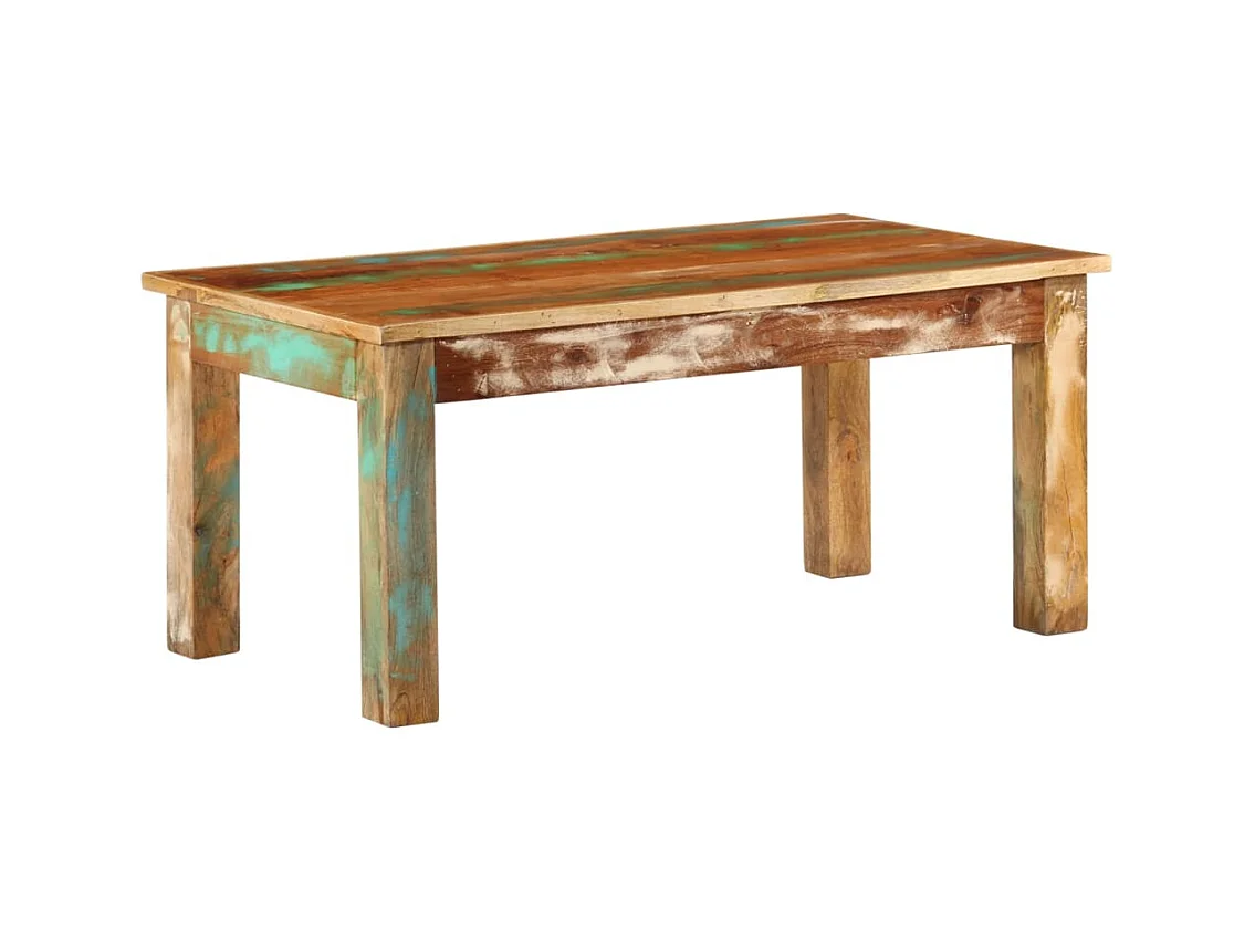 Table basse 100x55x45 cm bois de récupération massif