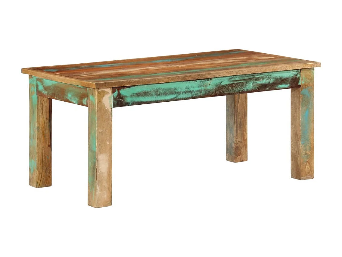 Table basse 100x55x45 cm bois de récupération massif