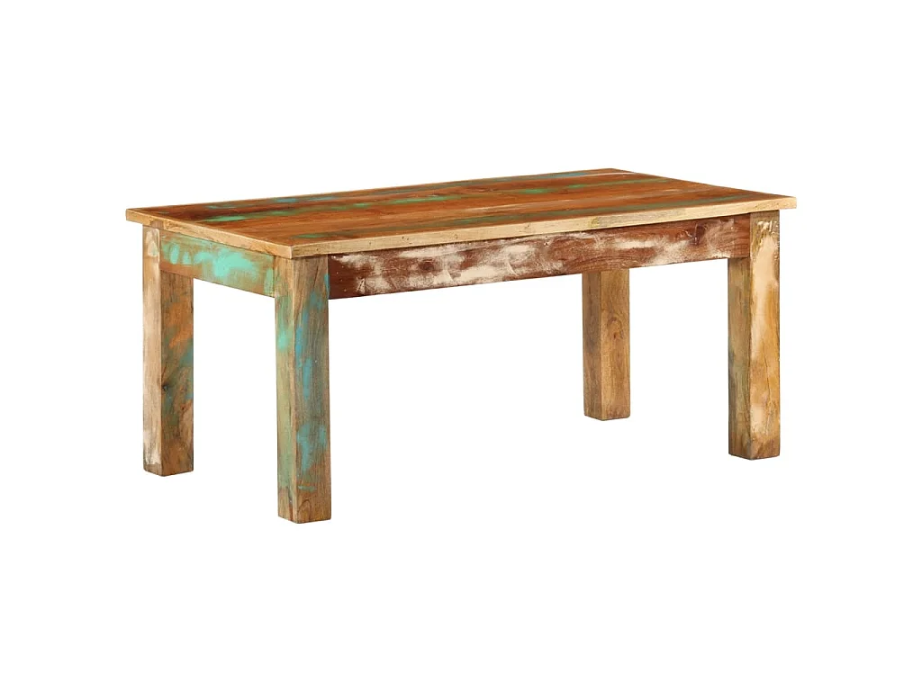 Table basse 100x55x45 cm bois de récupération massif