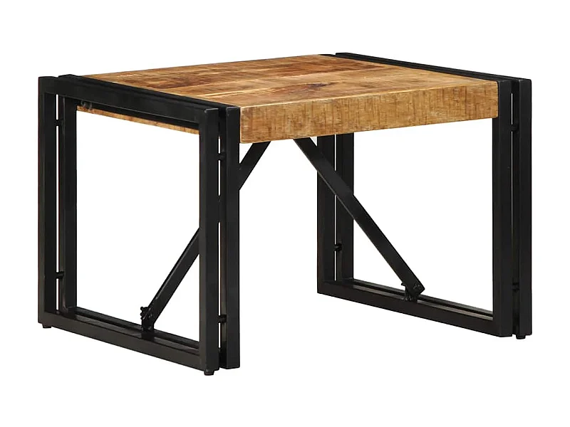 Couchtisch 50x50x35 cm Raues Massivholz Mango