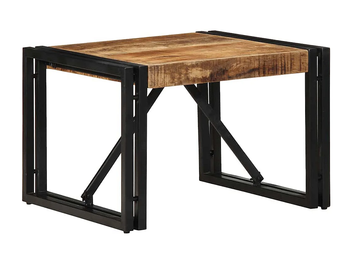 Table basse 50x50x35 cm bois de manguier massif brut