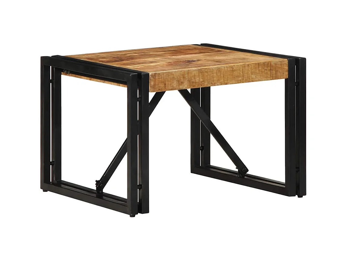 Table basse 50x50x35 cm bois de manguier massif brut