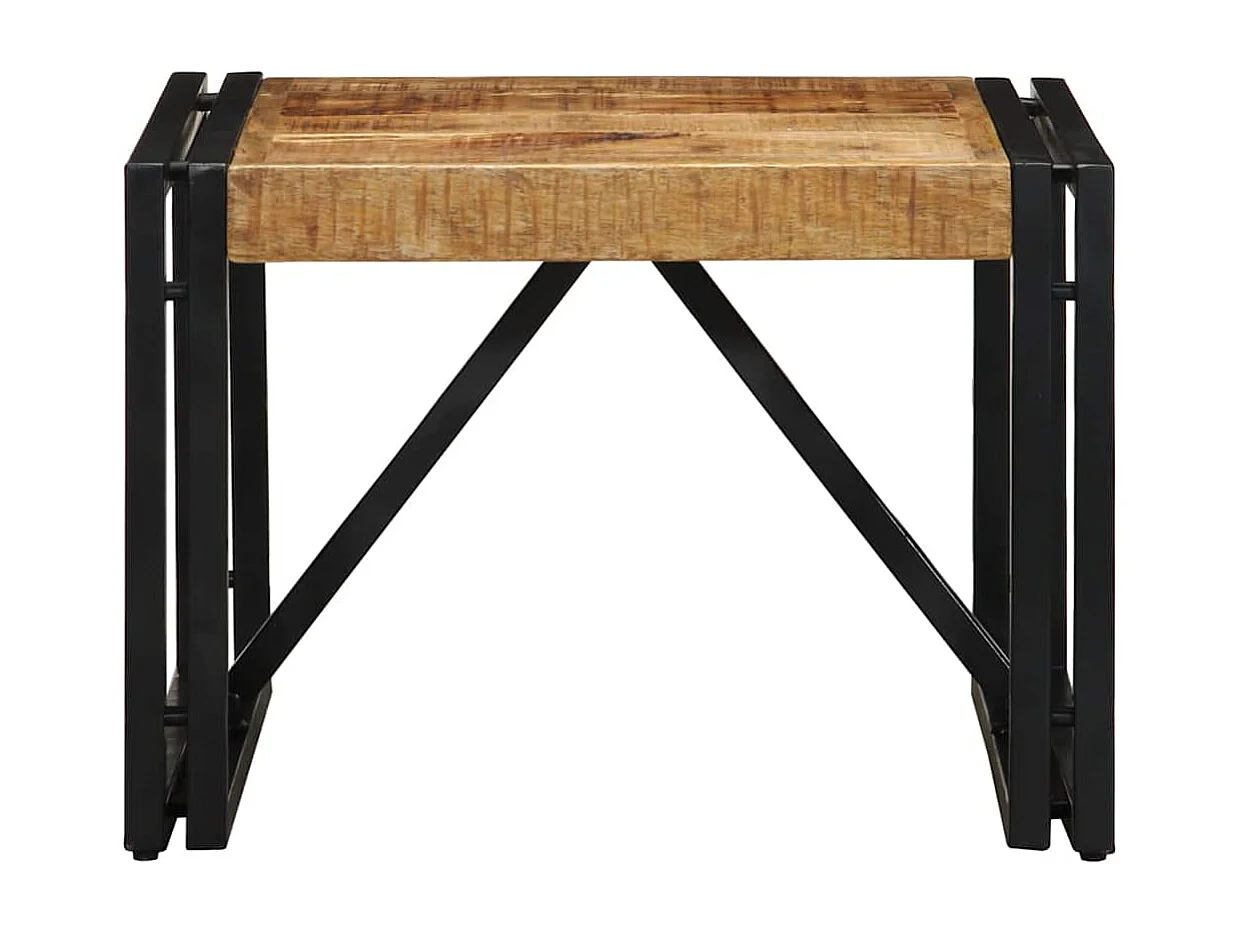 Table basse 50x50x35 cm bois de manguier massif brut