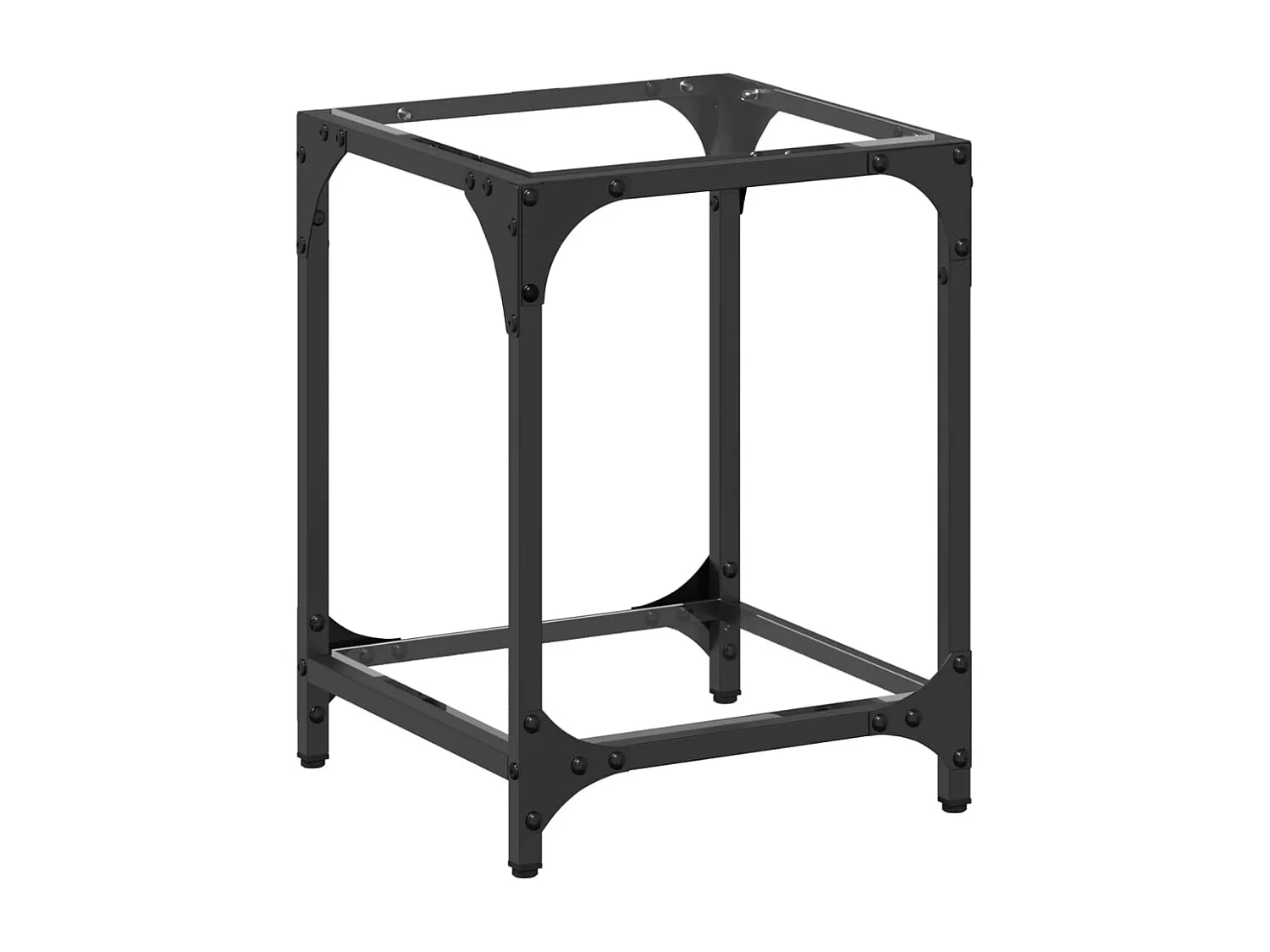 Table basse avec dessus en verre transparent 30x30x40 cm acier