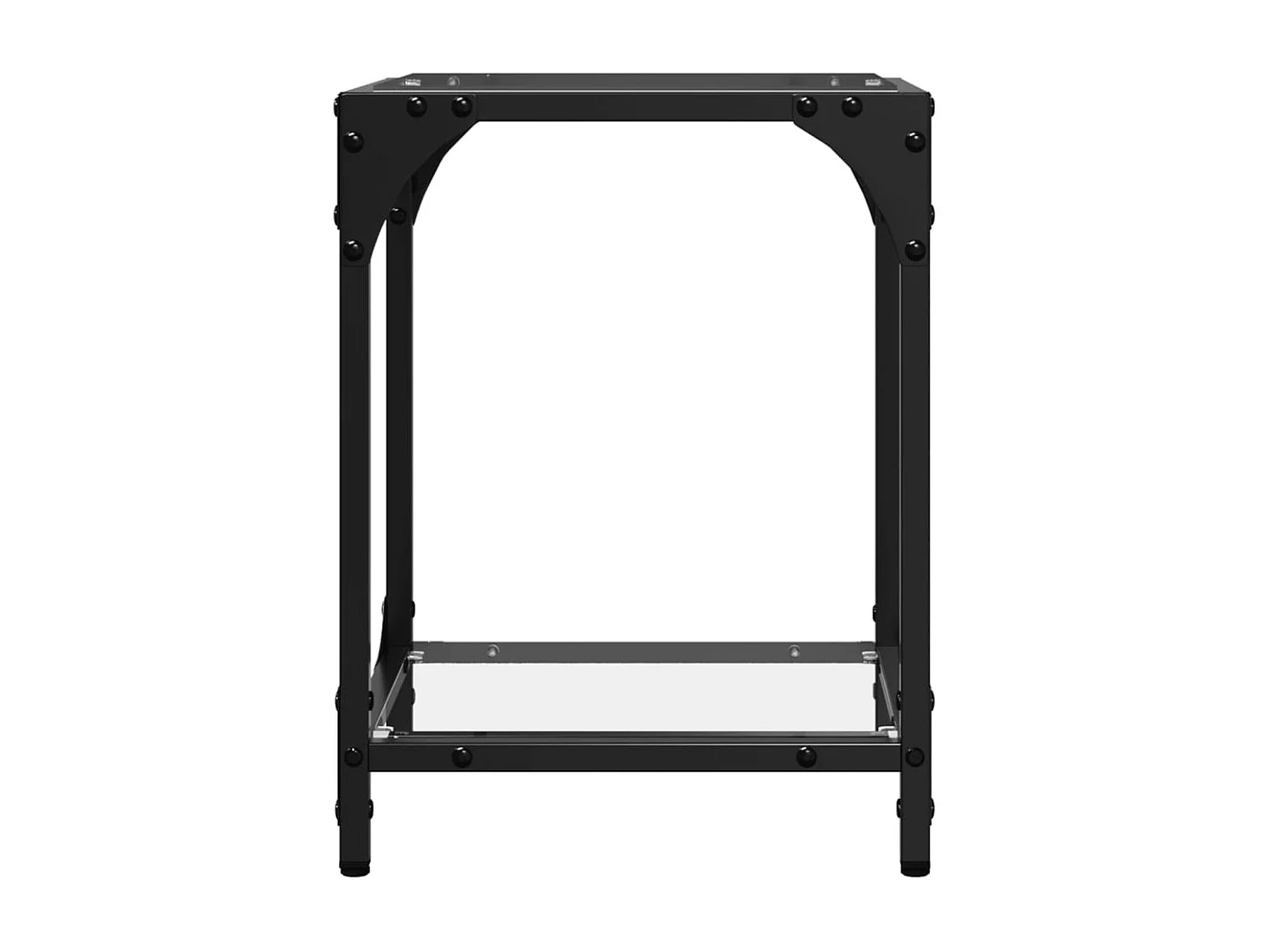 Table basse avec dessus en verre transparent 30x30x40 cm acier