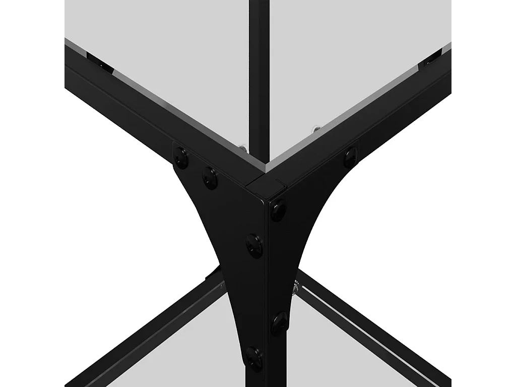 Table basse avec dessus en verre transparent 30x30x40 cm acier