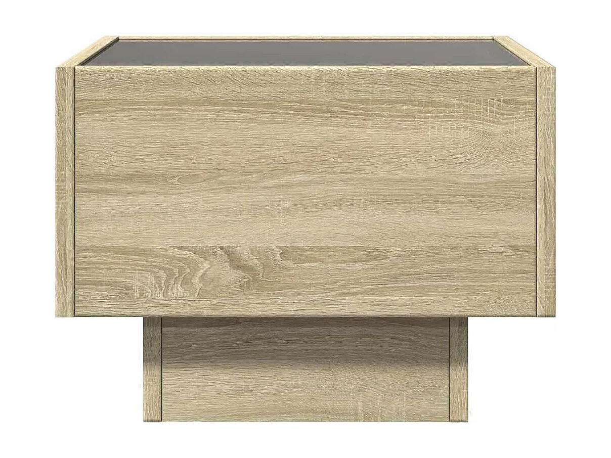 Table d'appoint et LED chêne sonoma 40x40x30 cm bois ingénierie