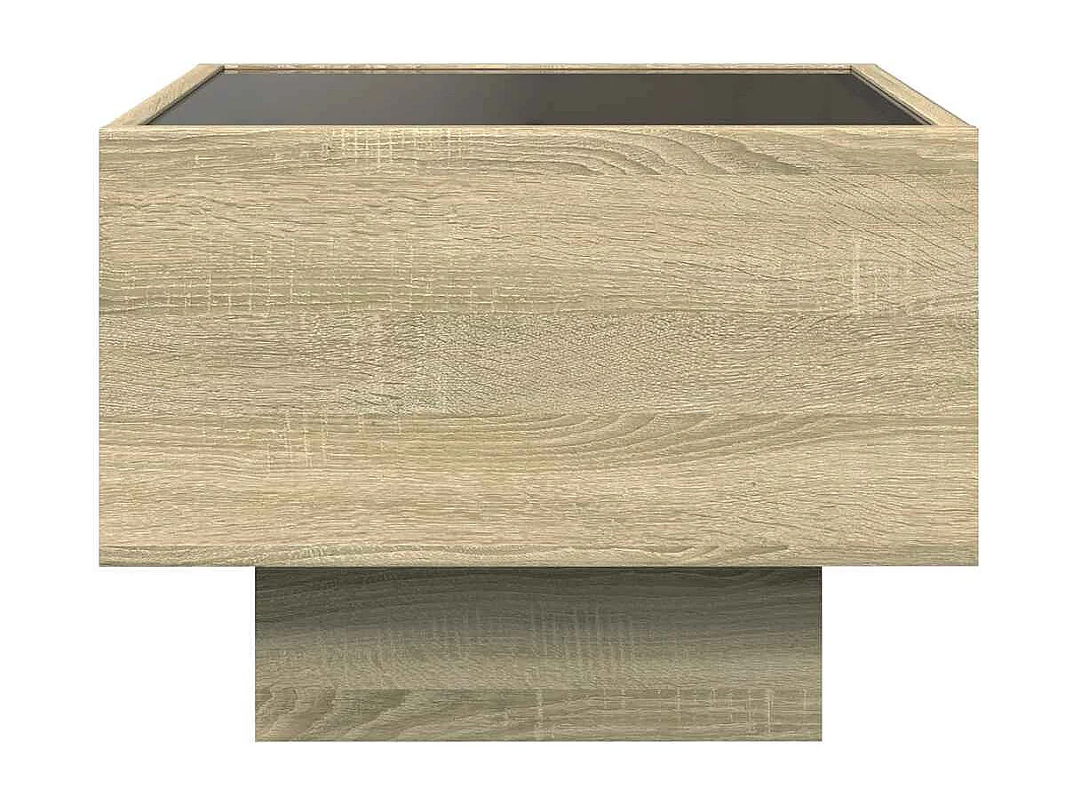 Table d'appoint et LED chêne sonoma 40x40x30 cm bois ingénierie