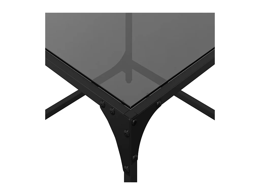 Tables basses avec dessus en verre noir 2 pcs 50x50x40 cm acier