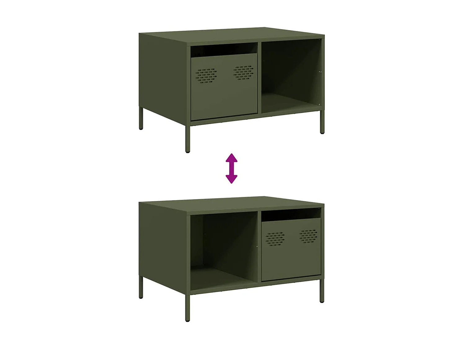 Salontafel 68,5x50x43,5 cm koudgewalst staal olijfgroen