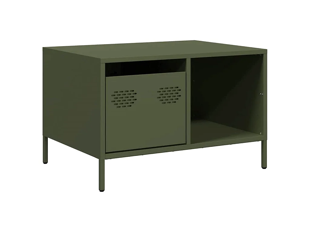Salontafel 68,5x50x43,5 cm koudgewalst staal olijfgroen