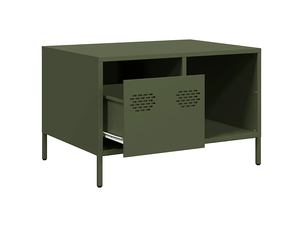 Salontafel 68,5x50x43,5 cm koudgewalst staal olijfgroen
