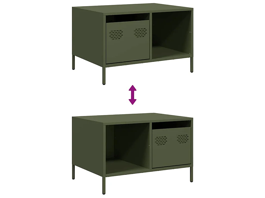 Salontafel 68,5x50x43,5 cm koudgewalst staal olijfgroen