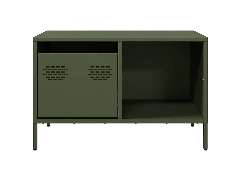 Table basse vert olive 68,5x50x43,5 cm acier laminé à froid