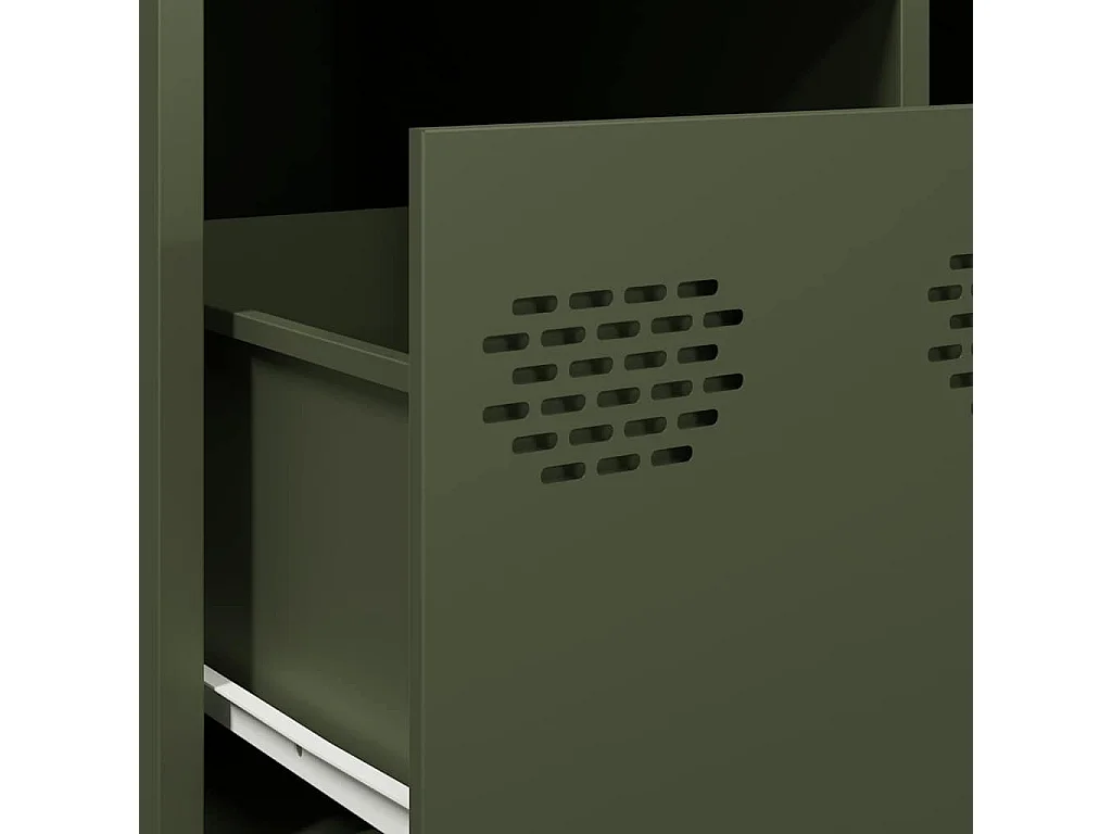 Table basse vert olive 68,5x50x43,5 cm acier laminé à froid