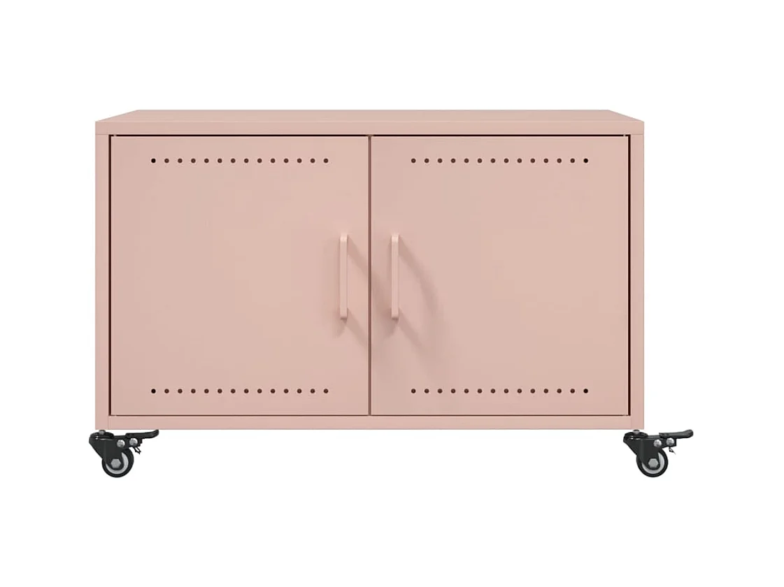 Salontafel 68x50x43,5 cm staal roze