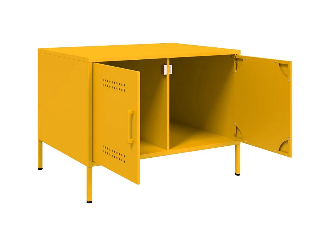 Table basse jaune moutarde 68x50x50,5 cm acier