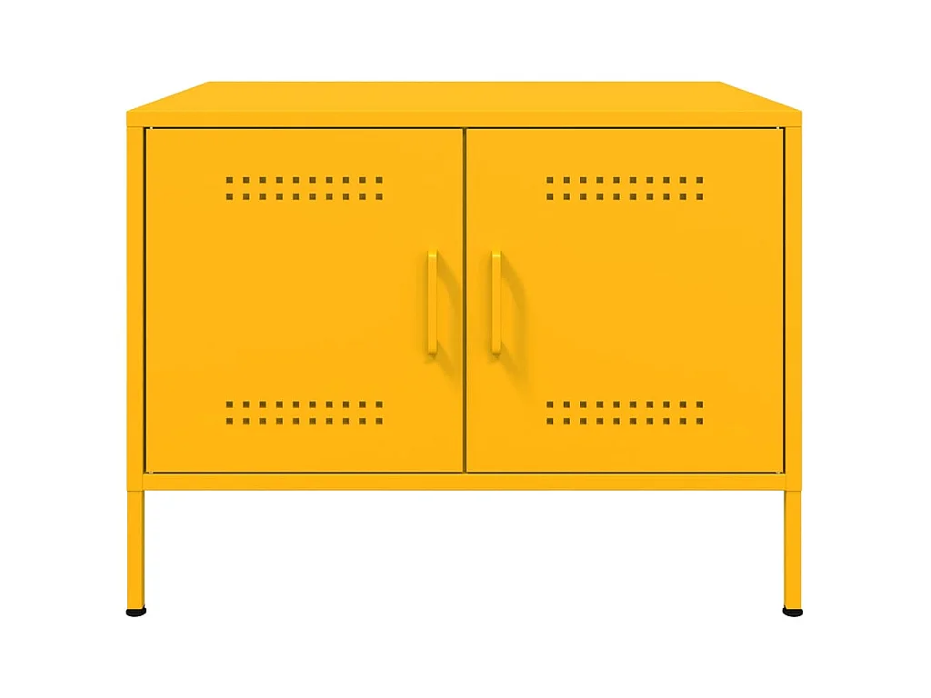Table basse jaune moutarde 68x50x50,5 cm acier