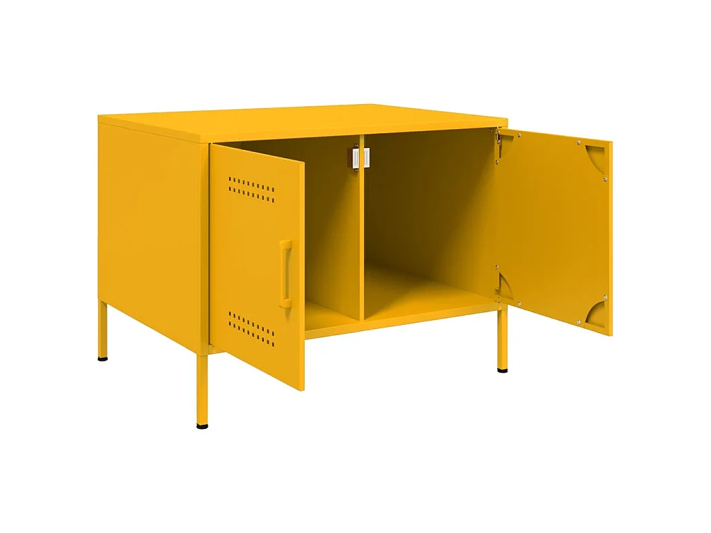 Table basse jaune moutarde 68x50x50,5 cm acier