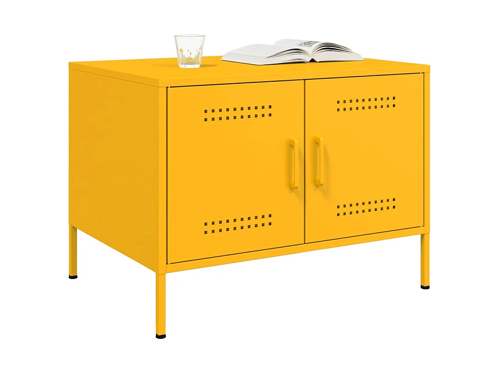 Couchtisch Senfgelb 68x50x50,5 cm Stahl