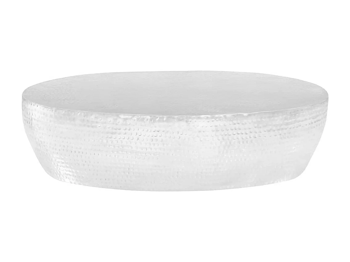 Table basse martelée Argenté 100x50x28 cm Aluminium