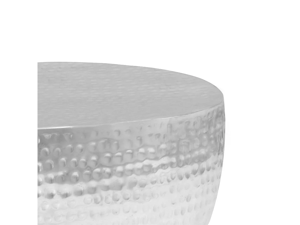Table basse martelée Argenté 100x50x28 cm Aluminium