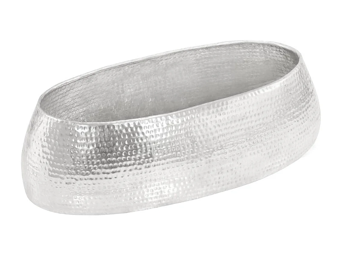 Couchtisch Silber gehämmert 100 x 50 x 28 cm Aluminium