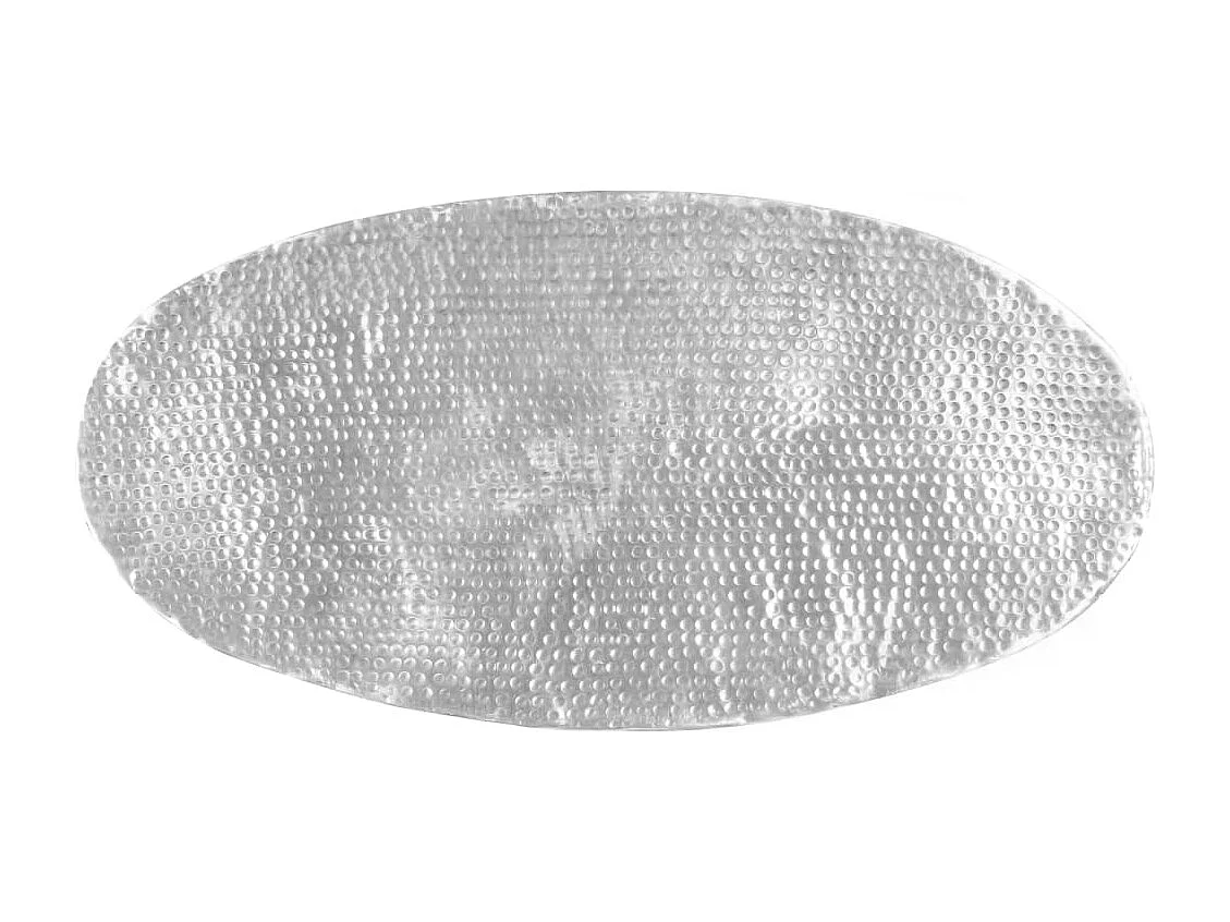 Table basse martelée Argenté 100x50x28 cm Aluminium