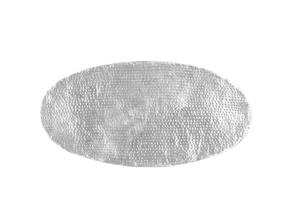 Table basse martelée Argenté 100x50x28 cm Aluminium