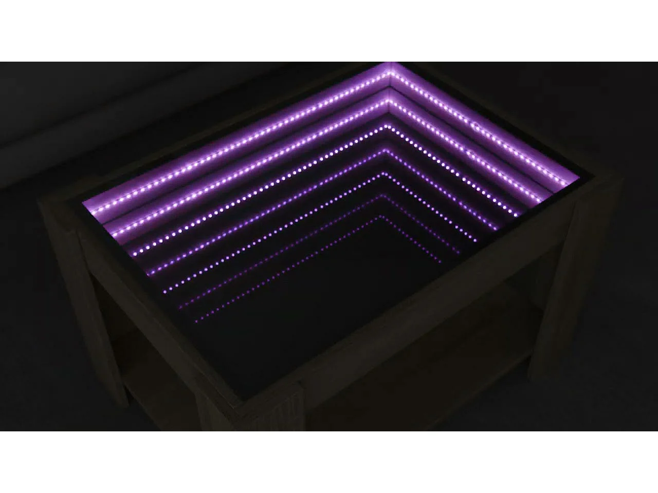 Salontafel met LED 93x53x45 cm bewerkt hout bruin eikenkleur