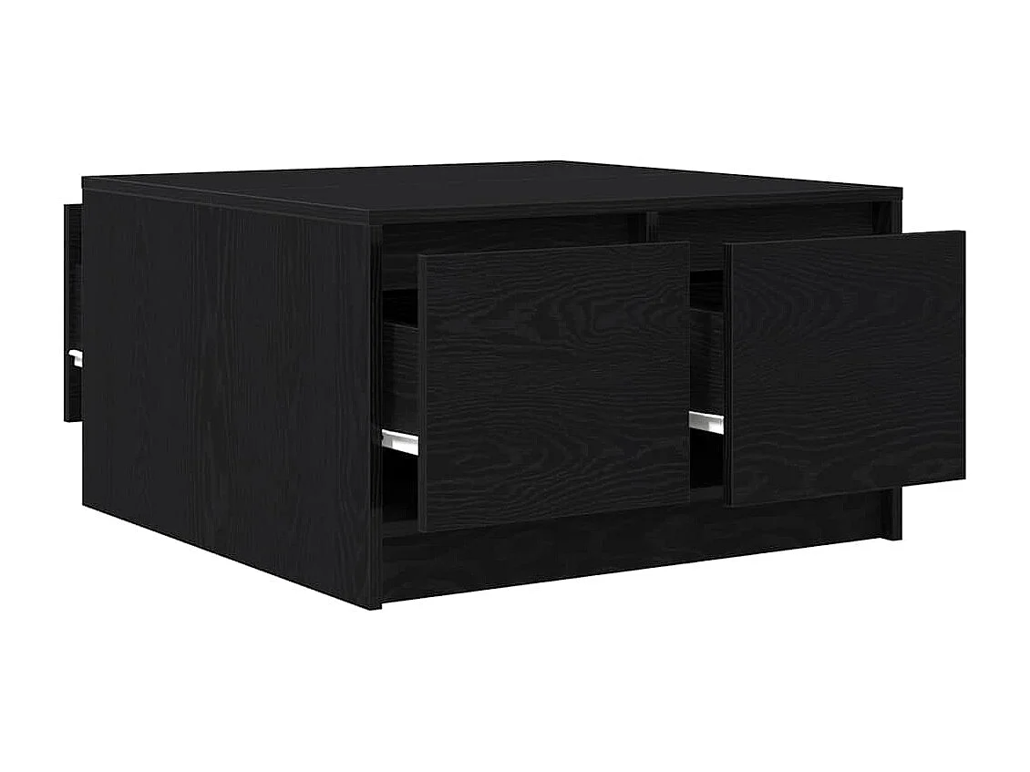 Table basse avec tiroirs chêne noir 70,5x70x40 cm