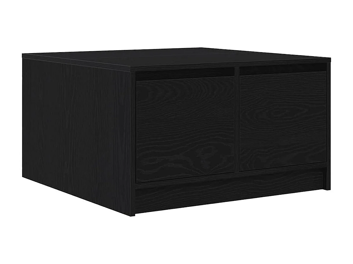 Mesa de centro con cajones roble negro 70,5x70x40 cm