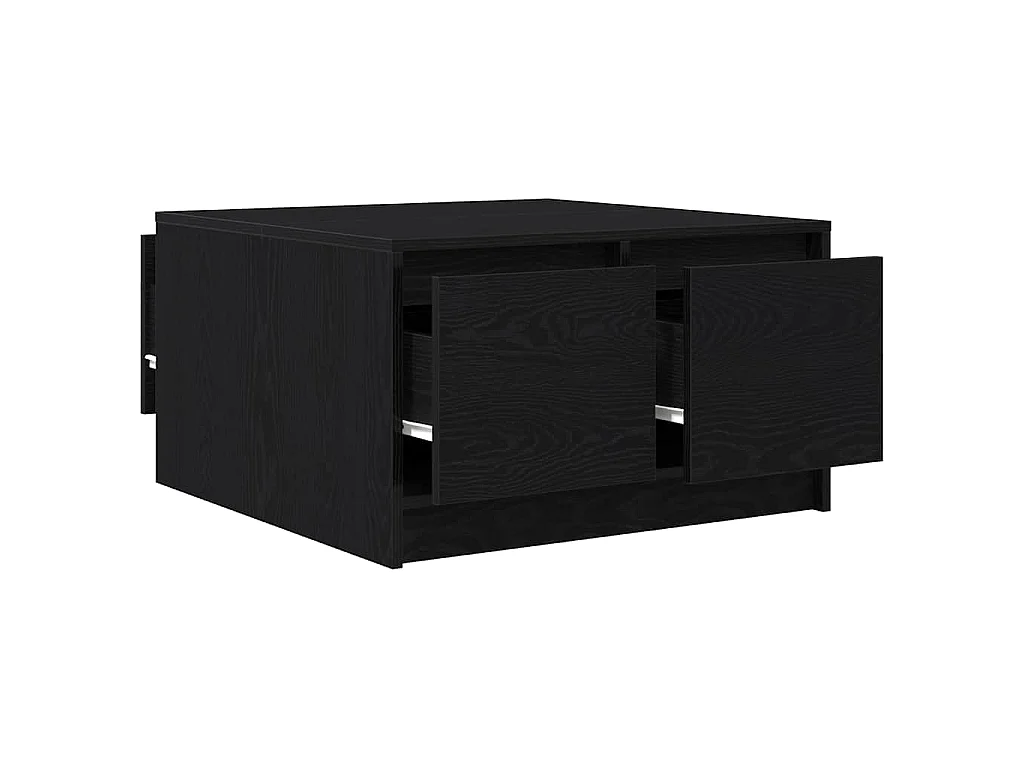 Salontafel met lades 70,5x70x40 cm zwart eikenkleurig
