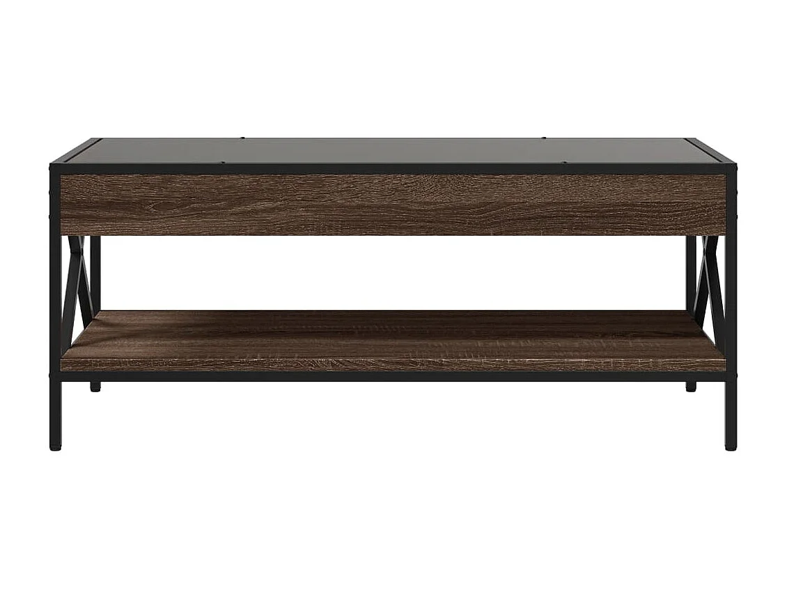 Mesa de centro luzes LED Infinity 90x50x38 cm carvalho castanho