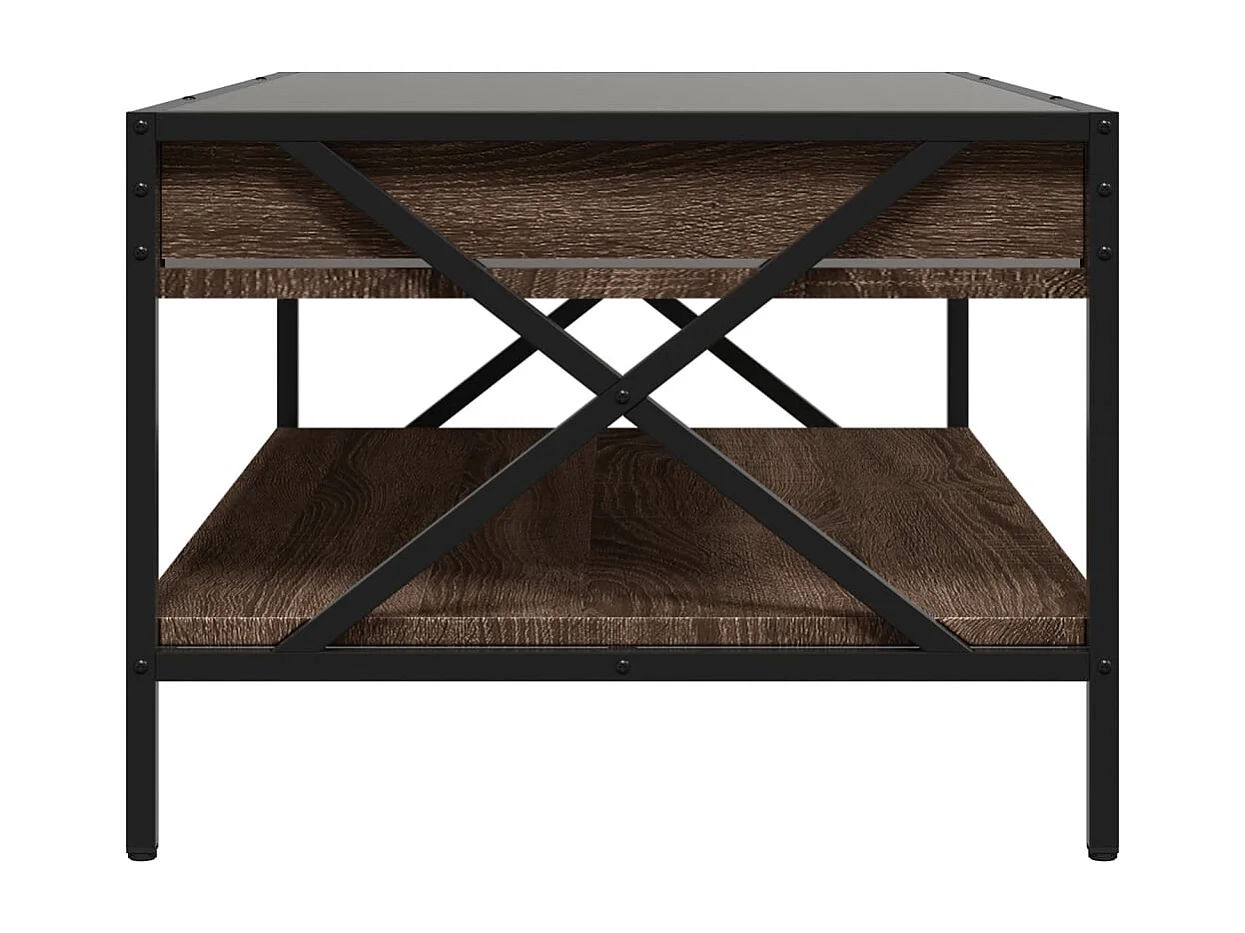 Mesa de centro luzes LED Infinity 90x50x38 cm carvalho castanho